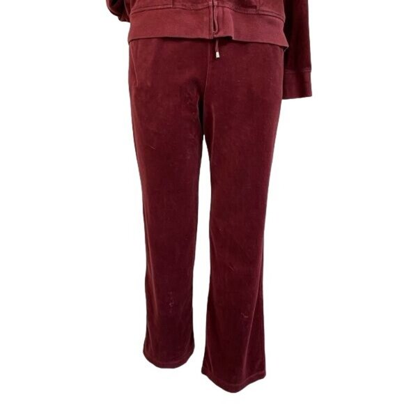 Vintage Charter Club Velour Jogger Set Maroon Track Suit Size S - Picture 4 of 16